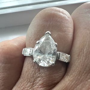 Lab created engagement ring set In platinum 2.50tcw.  GCAL certified